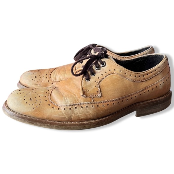 BED|STU Other - Bed Stu Tan Distressed Leather Oxford Shoes Size 10.5